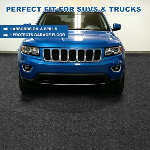 Extra Large Garage Floor Mat 8' 10" x 22' - Premium Felt + Waterproof Backing Thickened and Soft Heavy Duty Oil Absorbent Non-Slip Pad Garage Parking Mats for Floor Large SUVs MPV Pickup Truck RV - size: 8' 10"x 22'
