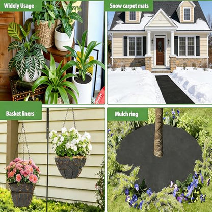 63x114 inch Raised Garden Bed Liner, Non Woven Fabric Liner for Large Veg Trough, Backyard, Patio, Balcony with Bed Liner ，Cuttable Plant Liner with Soil Containment & Water Drainage