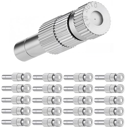 20 Pcs Brass Misting Nozzles Mister Replacement Nozzles with Filter Mesh | Fit 1/4" Water Misting Nozzle Tees, 0.012"/0.3mm Orifice Misting System Heads Sprayer for Outdoor Cooling System - style: Mister Heads 20 Pcs