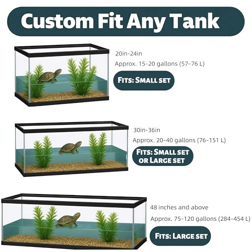12 PCS DIY Turtle Basking Platform Tools and Accessories for Creative Layouts –Ideal Turtle Tank Accessories (White, Small)