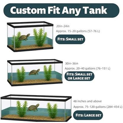 12 PCS DIY Turtle Basking Platform Tools and Accessories for Creative Layouts –Ideal Turtle Tank Accessories (White, Small)