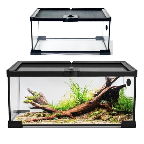 10 Gallon Glass Reptile Tank 20"x12"x10" | Bearded Dragon Tank, Leopard Gecko Tank, Snake Cage, Turtle Tank, Frog Tank,Reptile Enclosure - size: 20*12*10in
