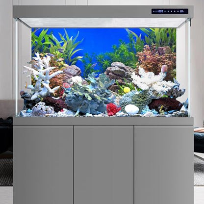 AWERT 48x24 inches Aquatic Plant Fish Tank Background Stone River Bed & Lake Aquarium Background Vinyl - size: 48x24in/120x60cm