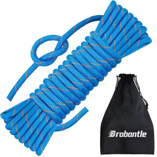 10mm/12.7mm Arborist Rope,3825lbs-9000lbs Double Braided Arborist Bull Rope for Tree Rigging & Pulling,Heavy Duty Rope for Tree Work,Rappelling, Swing Sailing Hiking Camping - color: Blue, size: 32FT