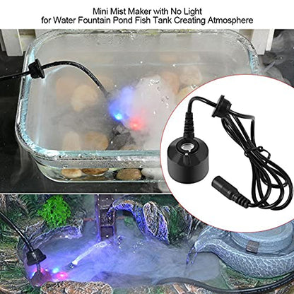 Mini Mist Maker Fogger Water Fountain Pond Fog Machine Atomizer, Indoor Fountain Mister Foggers, for Water Feature, Halloween, Christmas and Other Holiday Decorations(No Light)