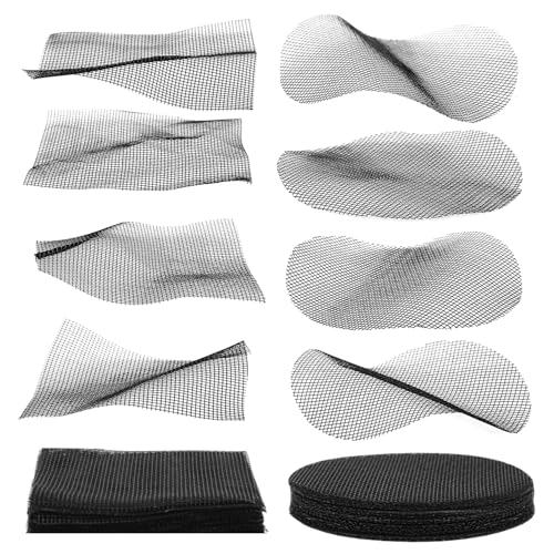 50pcs Flower Pot Hole Mesh Pad, 4 Inch Round/Square Flower Pot Mesh Screen Bonsai Bottom Drainage Grid Mesh Plant Pot Screen Mesh Mat for Garden Potted Plants to Prevent Soil Loss