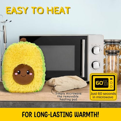 Avocado Microwavable Unscented 1.5 lbs Heating Pad For Women And Kids- Cute Soft Cozy Pillow Plush Heatable Warm Stuffed Animals- Kawaii Hot And Cold Plushie Food Toy- Avocado Gifts For Girls And Boys - style: Ava