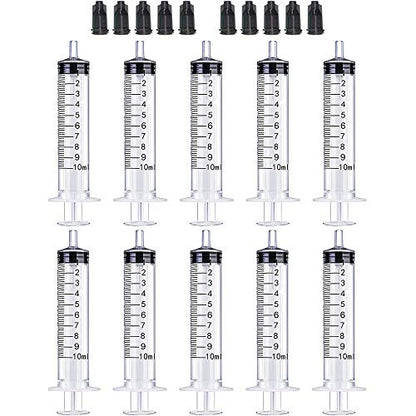 10pcs 10ml Syringes with Caps for Industrial & Scientific - size: 10ml-10pcs