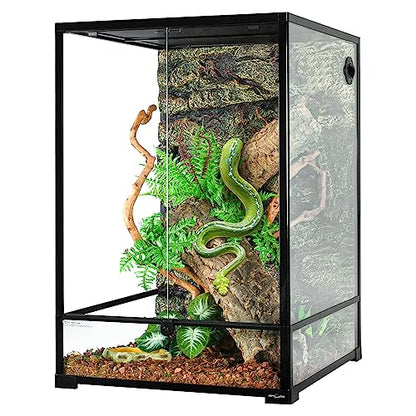 REPTIZOO 90 Gallon Reptile Terrarium 24" x 24" x 36" Large Glass Reptile Tank, Tall Terrarium with Front Opening Door and Top Screen Ventilation Easy Assembly Habitat Tank - size: 24" x 24" x 36"