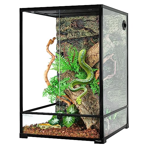 REPTIZOO 90 Gallon Reptile Terrarium 24" x 24" x 36" Large Glass Reptile Tank, Tall Terrarium with Front Opening Door and Top Screen Ventilation Easy Assembly Habitat Tank - size: 24" x 24" x 36"