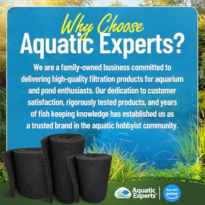 Aquatic Experts Classic Koi Pond Filter Pad COARSE – Black Bulk Roll Pond Filter Media, Rigid Ultra-Durable Latex Coated Fish Pond Filter Material US, (18" x 36") - size: 18" x 36"