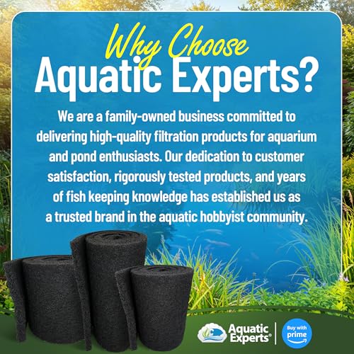 Aquatic Experts Classic Koi Pond Filter Pad COARSE – Bulk Roll Pond Filter Media, Rigid Ultra-Durable Latex Coated Fish Pond Filter Material US (12" x 12 Feet, Coarse (Black)) - size: 12" x 12 Feet