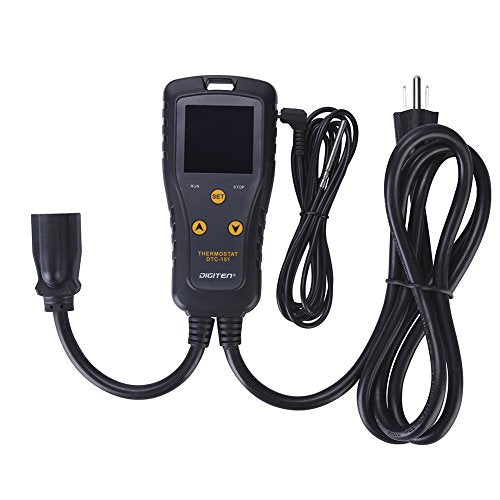 DIGITEN 110V 15A Temperature Controller DTC151 Plug in Thermostat Outlet Digital Temperature Controller for Heat Mat Reptile Greenhouse Aquarium, Heating/Cooling Mode