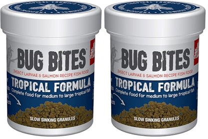 Fluval Bug Bites Tropical Fish Food, Large Granules for Medium to Large Sized Fish, 1.59 oz., A6578 (Pack of 2) - size: 1.6 Ounce (Pack of 2)