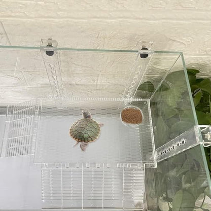 RUIAN Transparent Turtle Basking Platform Hanging Turtle Ramp, Resting Terrace for Turtles Tank Aquarium (30 * 18cm)
