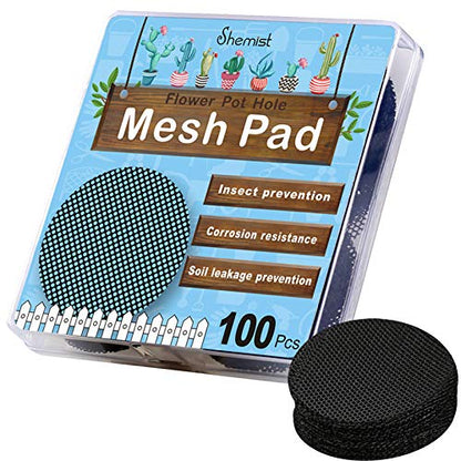 Plant Mesh Drainage Screens - 100PCS 2-Inch Reusable Grid Mats, Keep Soil in Pots for Succulents, Bonsai, Indoor Plants & Repotting
