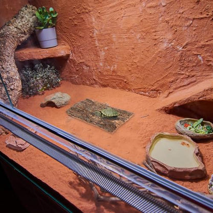 TOYANDONA 2pcs Natural Cork Bark Terrarium Background - 11. 8x7. 9in Reptile Climbing Mat Hideout, Habitat Decor for Bearded Dragon Lizard Gecko Spider Turtle Tank Supplies