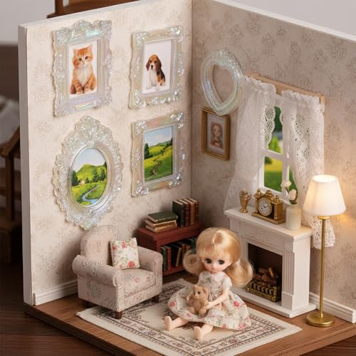 Miniature Dollhouse Accessories 4 Pcs Dollhouse Picture Frames Doll House Furniture for Handmade Lovers and 1:12 Scale Dollhouse Enthusiasts(Gold) - color: Gold Frames