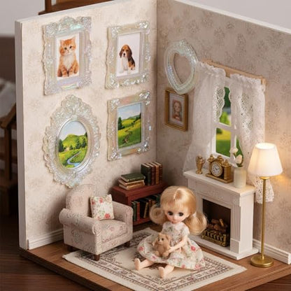 Miniature Dollhouse Accessories 4 Pcs Dollhouse Picture Frames Doll House Furniture for Handmade Lovers and 1:12 Scale Dollhouse Enthusiasts(Gold) - color: Gold Frames