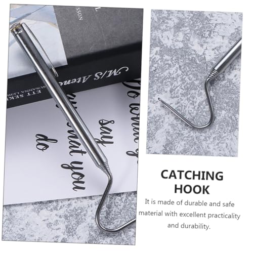 Abaodam 2pcs Stainless Steel Telescopic Snake Hook Extensible Reptile Catching Tool with Easy Grip Handle for Safe Handling and Feeding of Snakes and Reptiles