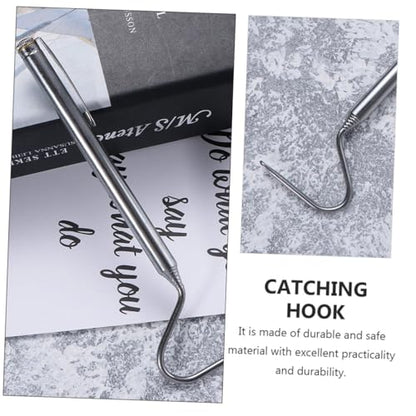 Abaodam 2pcs Stainless Steel Telescopic Snake Hook Extensible Reptile Catching Tool with Easy Grip Handle for Safe Handling and Feeding of Snakes and Reptiles