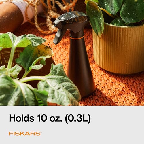 Fiskars 10oz Plant Mister Spray Bottle for Indoor Plants, Black | Gentle, Fine Water Mist for Hydrating Orchids & Ferns, Lightweight Recycled Plastic, Ergonomic Trigger with Locking Nozzle - size: Mister