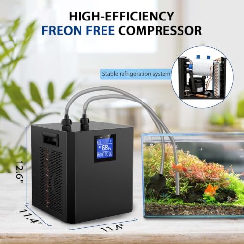 79 Gal Aquarium Chiller, 1/3 HP Fish Tank Water Chiller, Hydroponic Water Chiller with Touch Screen, Hydroponics System Axolotl Jellyfish Coral Reef 300L