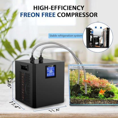 79 Gal Aquarium Chiller, 1/3 HP Fish Tank Water Chiller, Hydroponic Water Chiller with Touch Screen, Hydroponics System Axolotl Jellyfish Coral Reef 300L