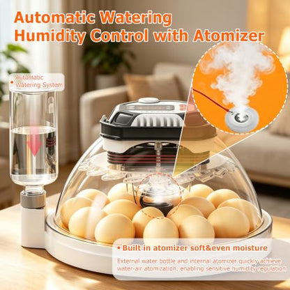 Egg Incubators for Hatching Eggs, Temperature&Humidity Control | Automatic Egg Turning,Auto Stop Turning,Built-in Egg Candler, incubating chicken/duck/goose/quail/parrot eggs