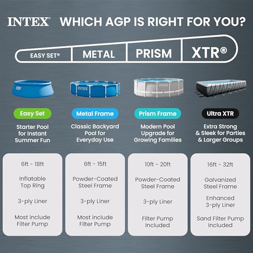INTEX Ultra XTR 24ft x 12ft x 52in Above Ground Swimming Pool Set w/Pump | 26367EH - 2100 GPH Sand Filter Pump, Saltwater System, Maintenance Kit & Volleyball Game Included - Strong Galvanized Steel - size: 24' x 12', style: Saltwater System