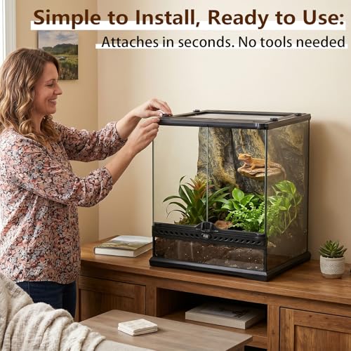 Enclosures Lid Clip Compatible with Exo Terra, for Terrariums and Animal Cages, Easy-Lock Frame Fastener(2Pcs)