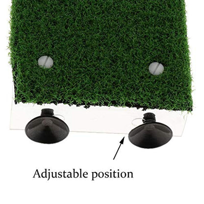 XMHF Artificial Turtle Ladder Basking Platform Aquarium Fish Tank Plastic Grass Animal Reptile Pier Green - size: TL30