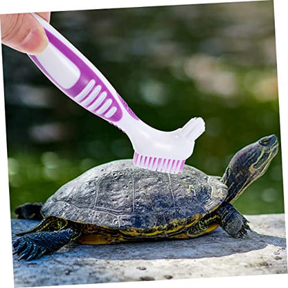 balacoo 2pcs Turtle Shell Cleaning Brush for Aquatic Turtle Double-Sided Aquarium Cleaning Tool Pet Supplies - color: Purple