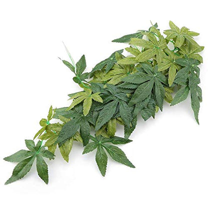 Yosoo Artificial Plants Fake Leaves, Aquarium Fish Plastic Green Grass with Sucker, Reptile Terrarium Habitat Box Cage Ornaments (40cm/15.75in) - size: 40cm/15.75in