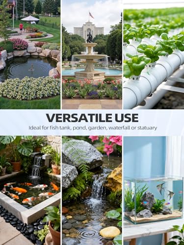 400 GPH Fountain Pumps Submersible, With 6.56 Ft Tubing + 3 Nozzles | 6.56 Ft Power Cord (1500L/H, 25W) Outdoor Water Fountain, Fish Tank, Small Pond, Aquarium, Hydroponics, Statue Pool & Garden