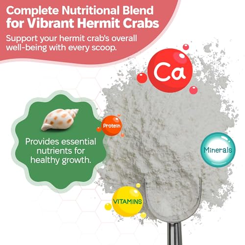 Oyster Shell Supplement for Hermit Crabs – Natural Calcium Source for Molting Support – Auto Feeder Compatible – USA-Sourced Crushed Shell Powder for Stronger Exoskeletons and Shell Health