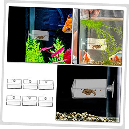 6pcs Shrimp Feeding Dishes Food Trays Cups for Aquatic Supplies and Reptile Feeding Easy to Clean and Install for Fish Tanks and Turtles
