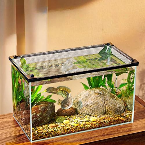 Fish Tank Lid Cover Replacement – DIY Magnetic Aquarium Net Cover (30x20cm) – Mesh Screen Netting for Reptile & Jumping Fish Prevention – Secure Fit for Aquarium, Terrarium(40 x 25cm) - size: 40 x 25cm