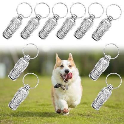 AUEAR, 10 Pack Pet ID Tags Name Address Cell Phone Number Stainless Steel Personalized Dog Cat Small Animal Barrel Tube Anti-Lost