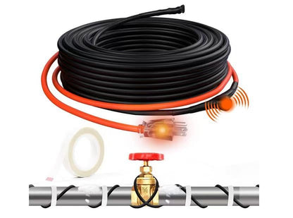 HEATIT JHSF 120ft Heat Tape for Water Pipes Self-Regulating Pipe Heat Cable | Built-in thermostat on at 3°C (37°F), off at 10°C (50°F), ETL certified heating cable for pipe freeze protection. - style: 120 ft