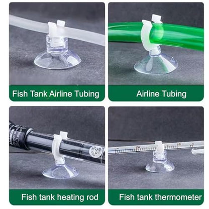 Aquarium Suction Cup Clips Set Fish Tank Air Line Holder Clear Plastic for Glass Fish Supples and Fish Tank Clear Airline Tubing Decorations Shrimp Nests and Reptile - size: Φ0.2in/5mm