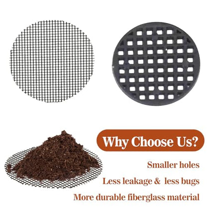 MAQIHAN 100 Plant Pots - Hole Mesh Pad Terrarium Potting Eye Mesh Mats Pot Substrate Barrier 2 Inch Net Bonsai Gardening Grid Ceramic Drainage Hole Mesh Screen Prevent Soil Leaking