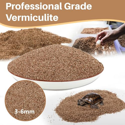 MAQIHAN 14OZ Vermiculite for Reptiles - Terrarium Substrate Bedding | Vermiculite Reptile Egg Incubation Soil for Bearded Dragon, Gecko, Hermit Crab, Snake, Tortoise, Turtle, Plants & Terrarium