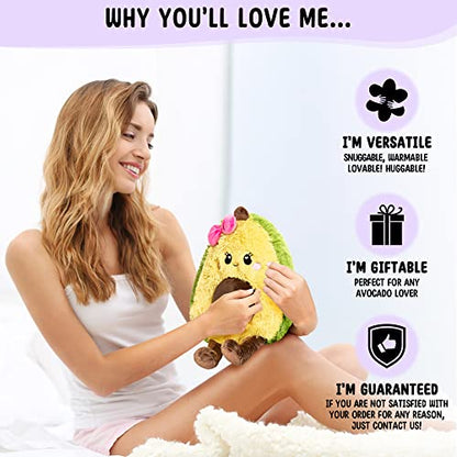 Avocado Microwavable Unscented Heating Pad for Women and Kids- Cute Soft Cozy Pillow Plush Heatable Warm Stuffed Animals - Kawaii Hot and Cold Plushie Food Toy - Avocado Gifts for Girls and Boys - style: Augusta