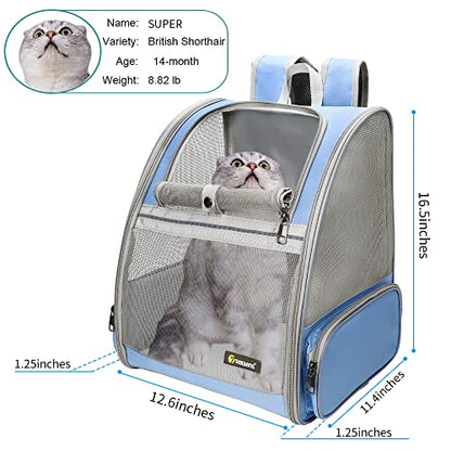 Texsens Innovative Traveler Bubble Backpack Pet Carriers for Cats and Dogs - color: Blue