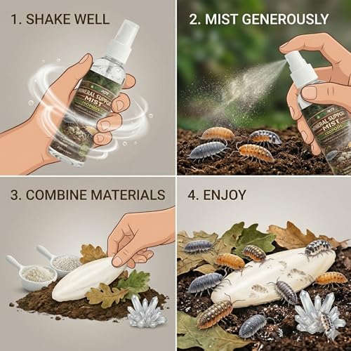 CTWPets Isopod Calcium Spray 2-Pack – Bulk Trace Mineral Mist for Isopod Colonies & Bioactive Setups – 2+ Year Supply, 2x8oz