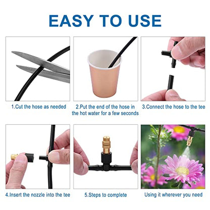 40Pcs Three-Way Atomizing Nozzle Micro Spray Drip Irrigation Mister Emitter | Adjustable Sprinkler Drip Irrigation Mister Kit with Drip Irrigation Connector for 1/4 inch Drip Irrigation Tubing - color: 40pcs