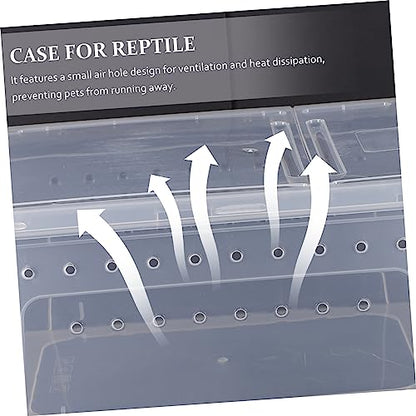 Hemoton 1pc Crested Gecko Tank Accessories Plastic Reptile Case Special Feeding Door for Reptile Supplies