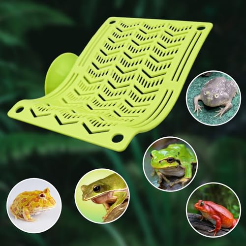 Plastic Frog Hammock with Suction Cup, Frog Habitat Platform, Reptile Decorations for Terrarium, Frog Tank Accessories, Terrarium Decor for Tree Frog, African Dwarf Frog, Frog and Toad