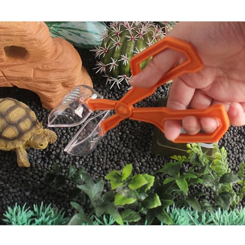 Reptiles Safe Feeding Tongs Clear Creature Catcher for Gentle Handling Ergonomic Grip Easy Maintenances Tool Reptiles Feeder Clamp - color: Black, size: A